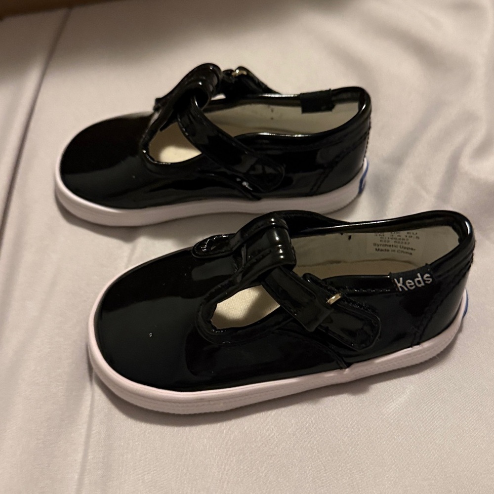 Keds Glossy Black Baby Shoes
